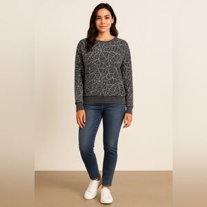 🖤 Grayson/Threads Spiderweb Graphic Sweatshirt – Size XL